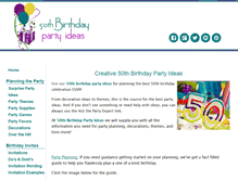 Tablet Screenshot of 50th-birthday-party-ideas.com